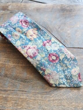 Vintage Floral Cotton Necktie by Tango by Max Raab